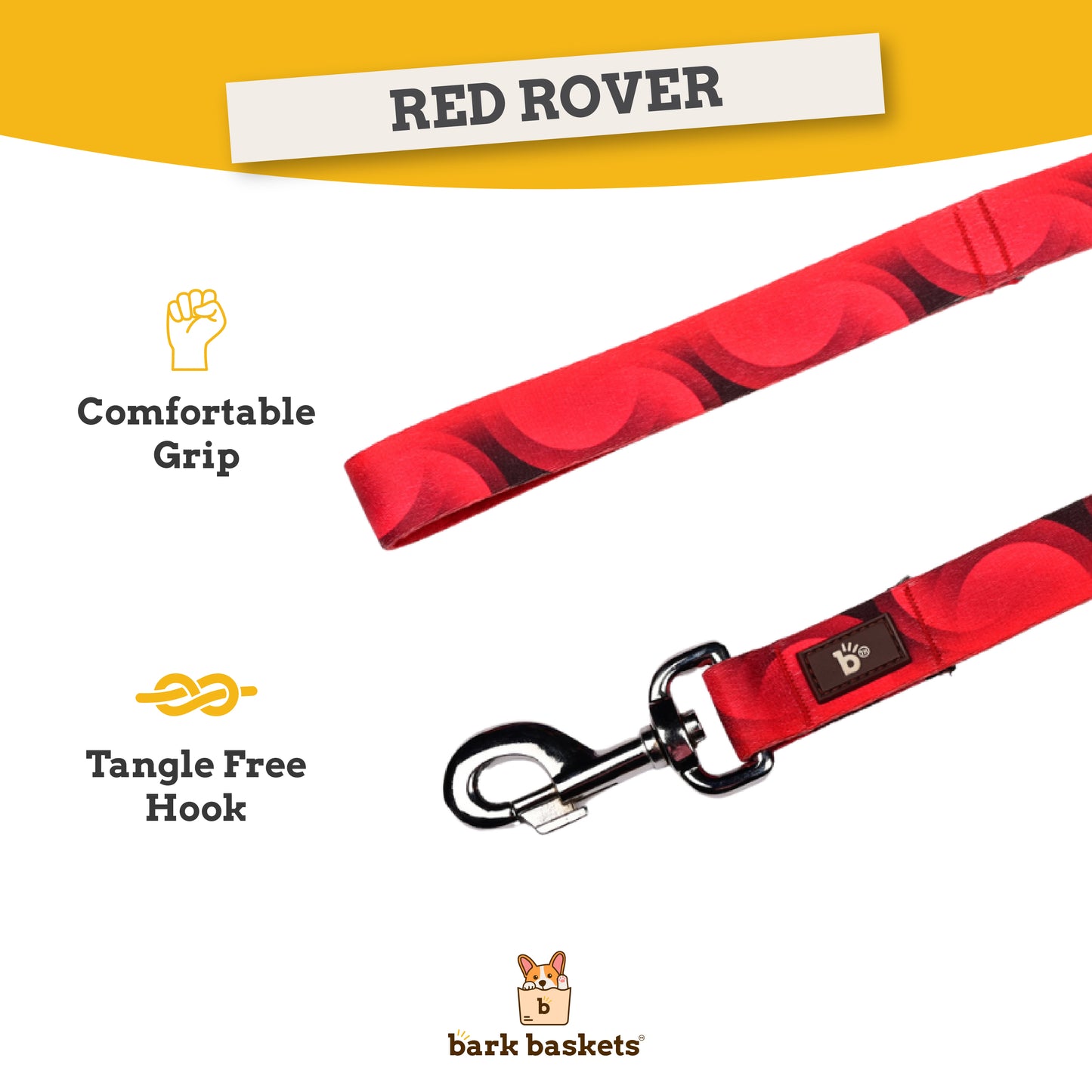 Red Rover Flat Dog Leash