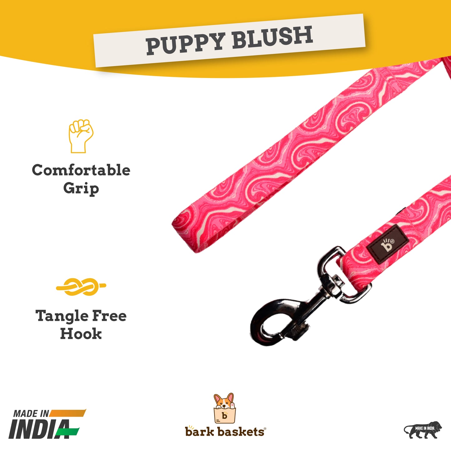 Puppy Blush Flat Dog Leash