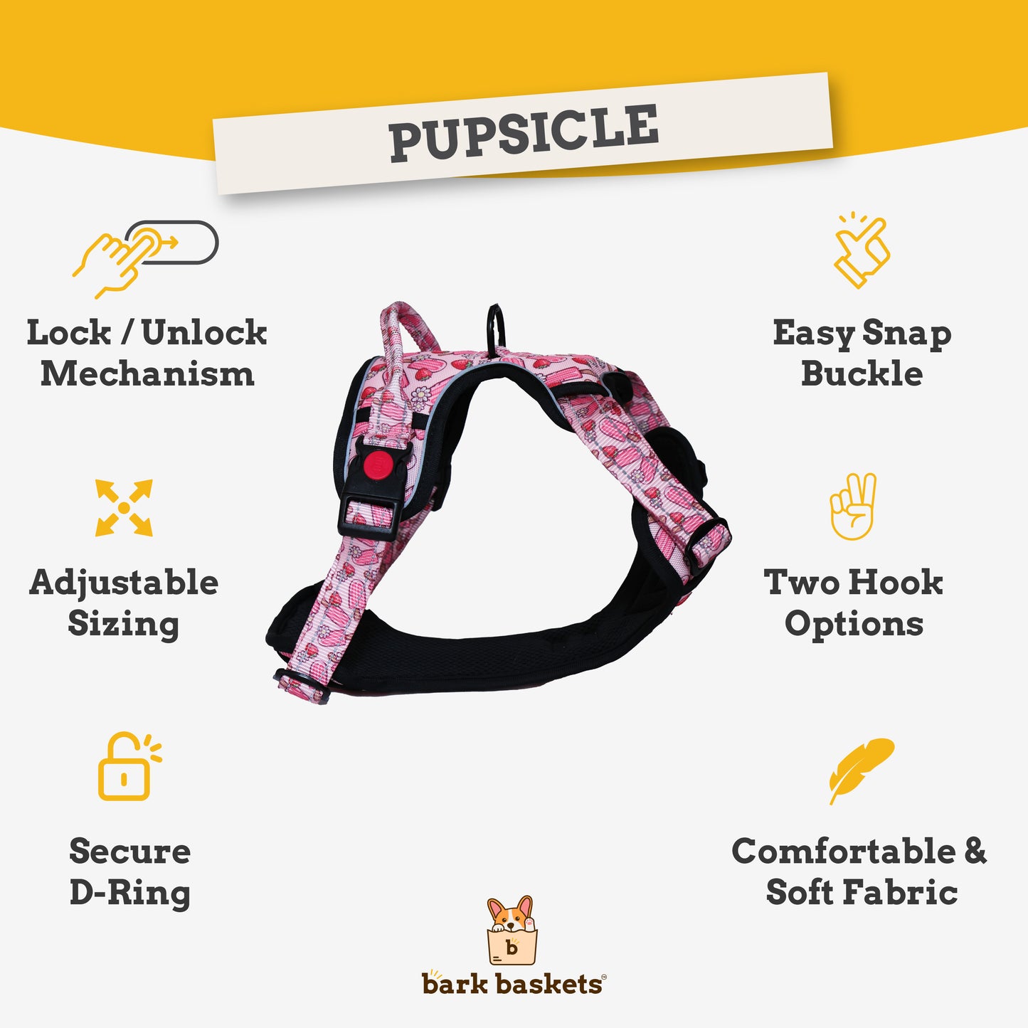 Pupcicle Party Reflective Dog Harness