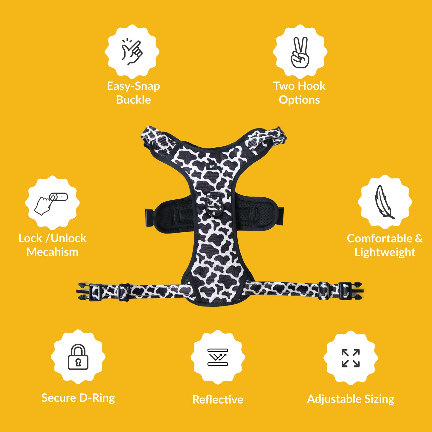 Moo-ve Over Reflective Dog Harness