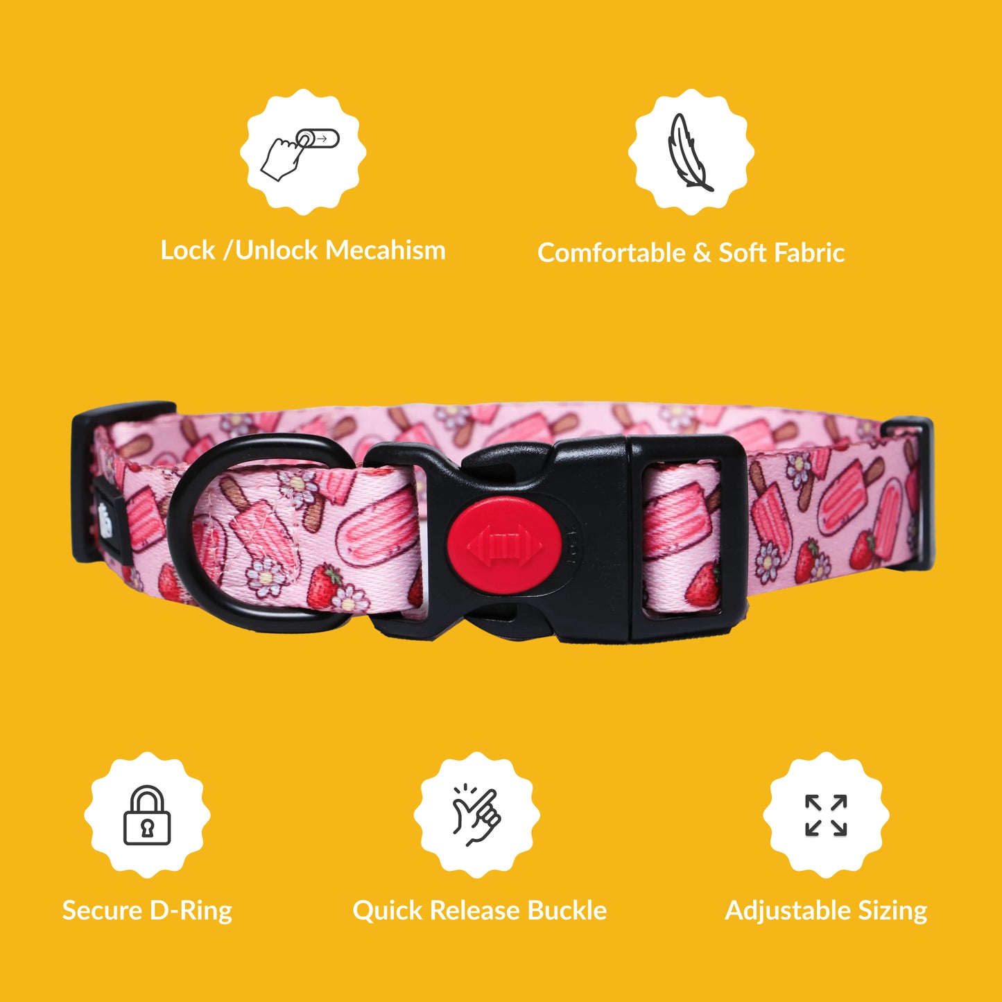 Pupcicle Party Adjustable Dog Collar